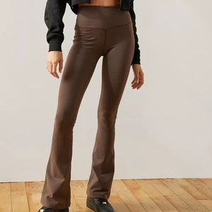 Splits59 Raquel high-waisted flare pants, size XS, brown. NWT.
